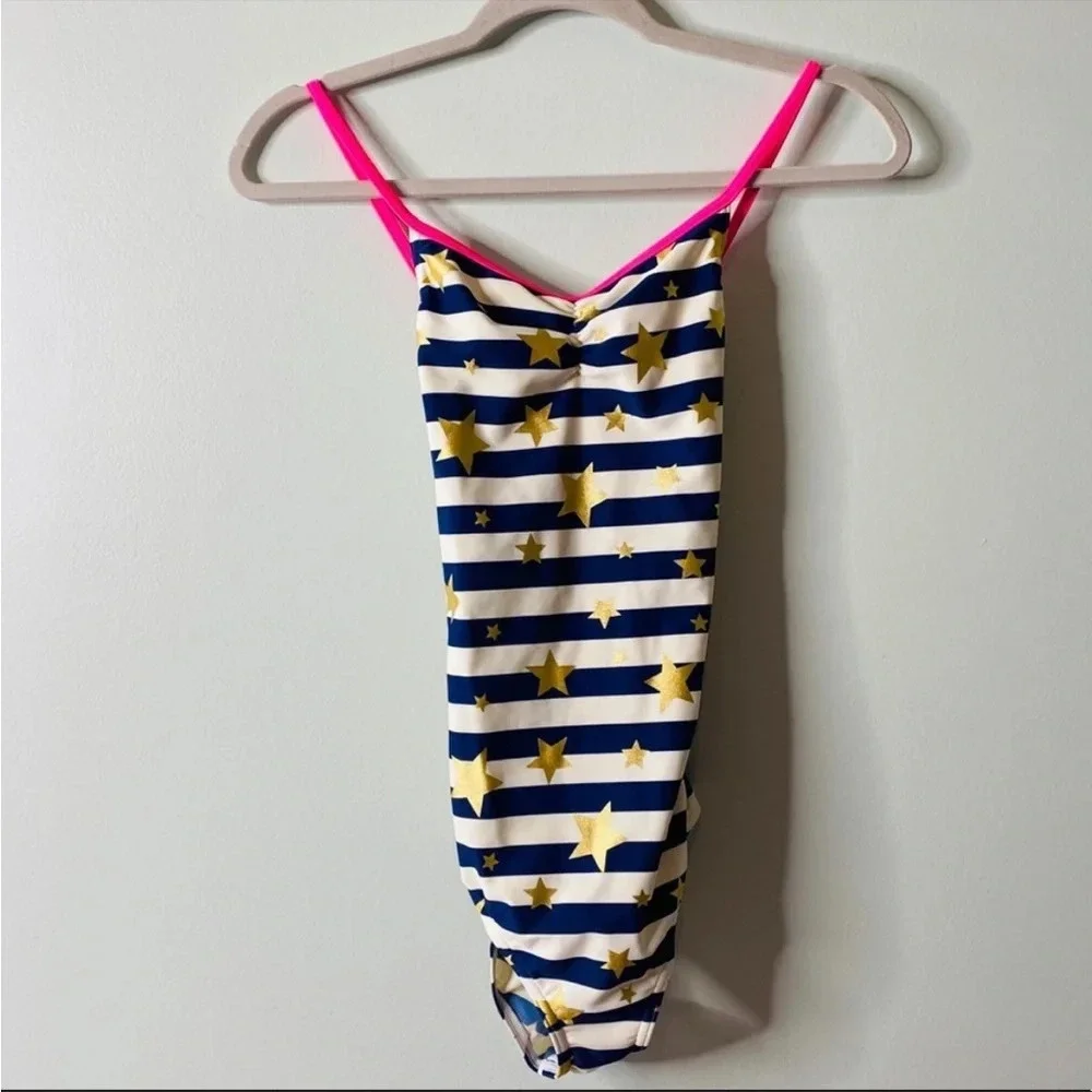 Boden Girls Stars and Stripes One Piece Swimsuit